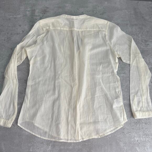 Eddie Bauer Women’s Lace Inset Blouse NWT Size Large Almond Cream size Large - Picture 7 of 7